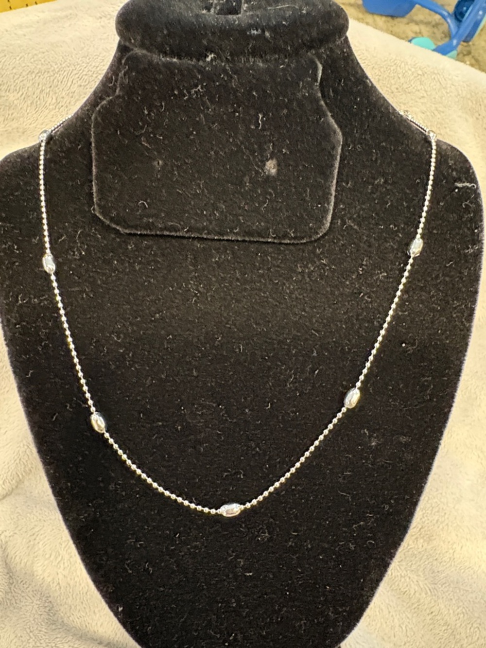 Delicate Silver Bead Station Necklace or Anklet - Women's Jewelry